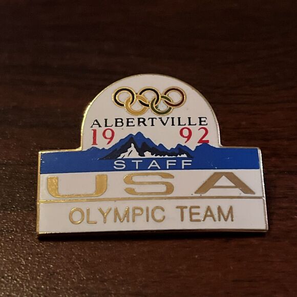 Olympic Winter Games 1992 Albertville Team‎ USA Staff Lapel Pin - Picture 1 of 3